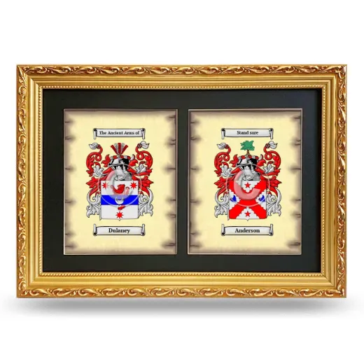 Double Coat of Arms Framed - Gold