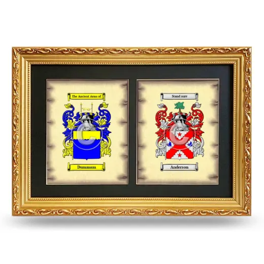 Double Coat of Arms Framed - Gold