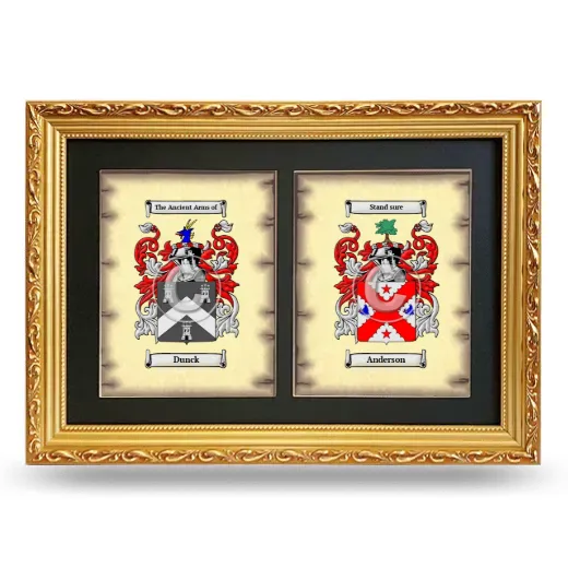 Double Coat of Arms Framed - Gold