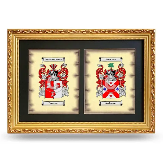 Double Coat of Arms Framed - Gold