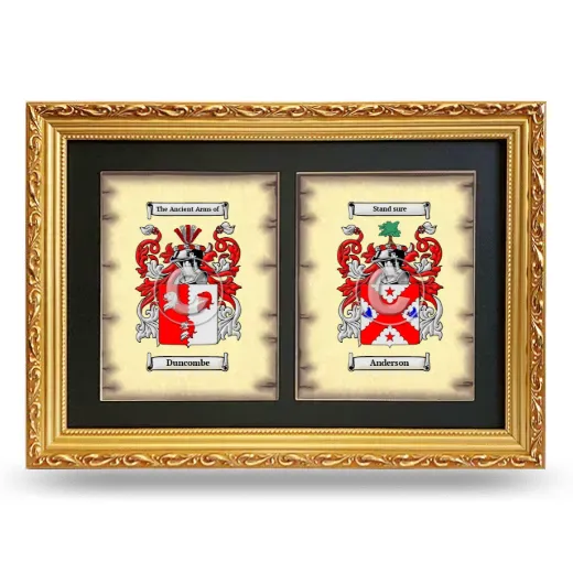 Double Coat of Arms Framed - Gold