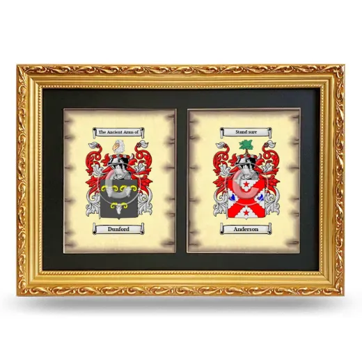 Double Coat of Arms Framed - Gold