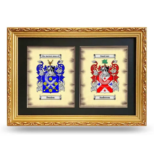 Double Coat of Arms Framed - Gold