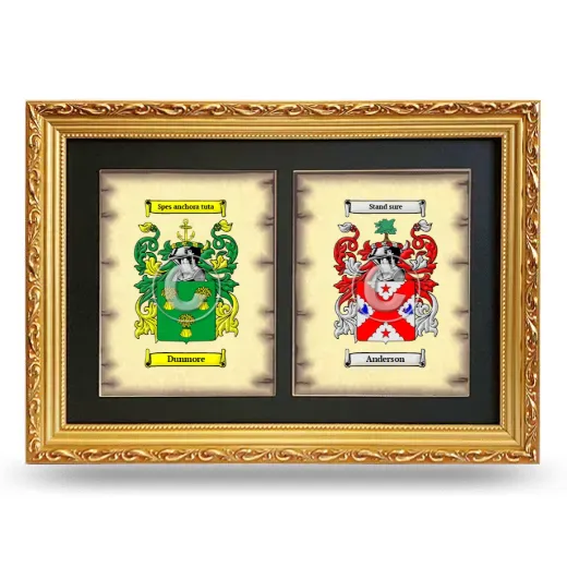 Double Coat of Arms Framed - Gold