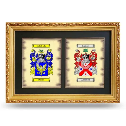 Double Coat of Arms Framed - Gold
