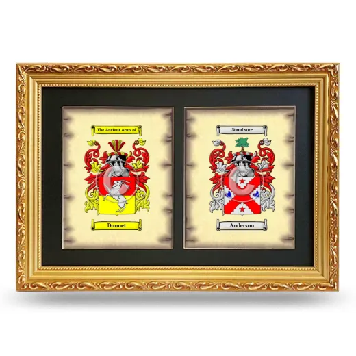 Double Coat of Arms Framed - Gold