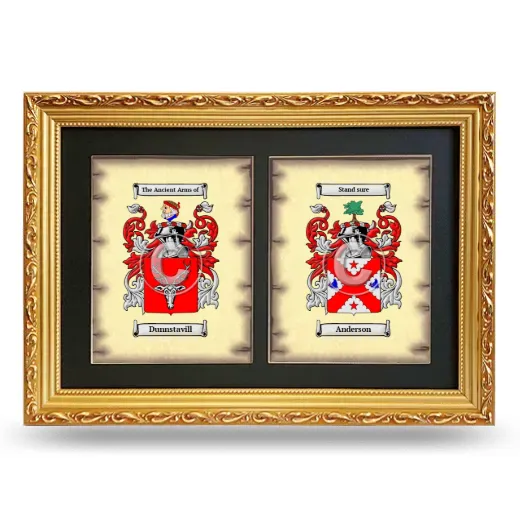 Double Coat of Arms Framed - Gold