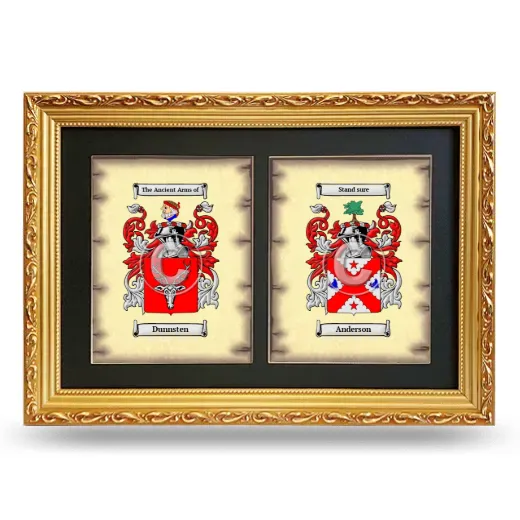 Double Coat of Arms Framed - Gold