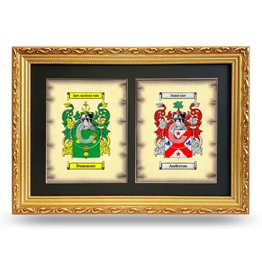 Double Coat of Arms Framed - Gold