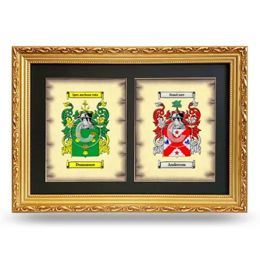 Double Coat of Arms Framed - Gold