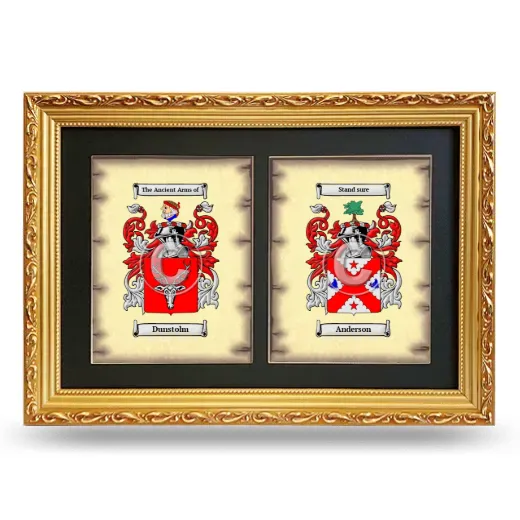 Double Coat of Arms Framed - Gold