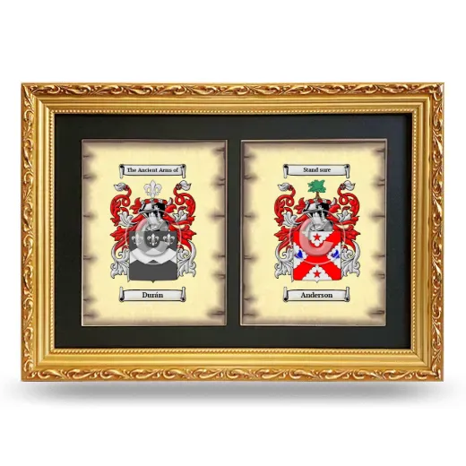 Double Coat of Arms Framed - Gold