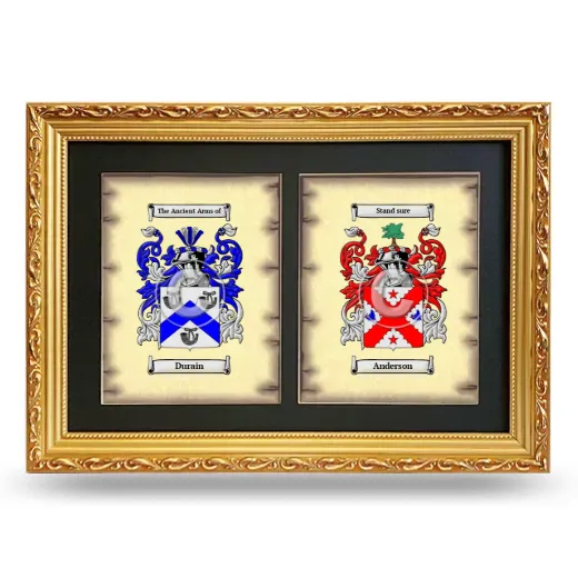 Double Coat of Arms Framed - Gold