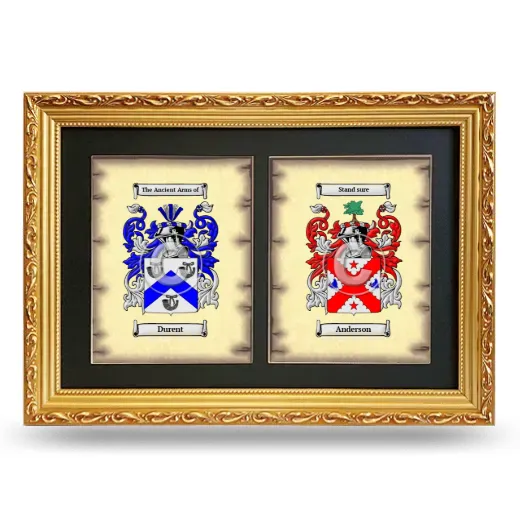 Double Coat of Arms Framed - Gold