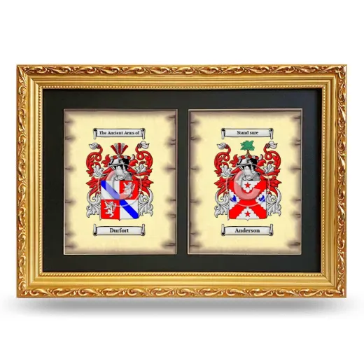 Double Coat of Arms Framed - Gold
