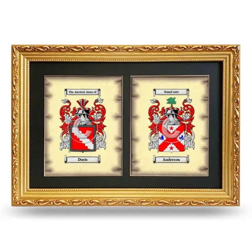Double Coat of Arms Framed - Gold