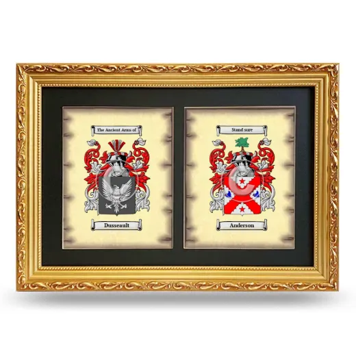 Double Coat of Arms Framed - Gold