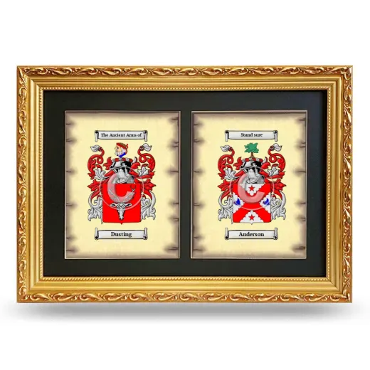 Double Coat of Arms Framed - Gold