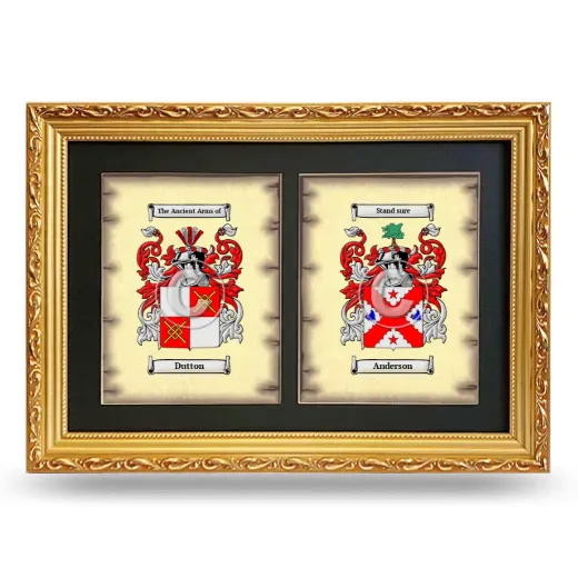Double Coat of Arms Framed - Gold