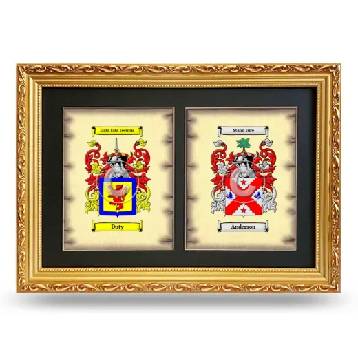 Double Coat of Arms Framed - Gold