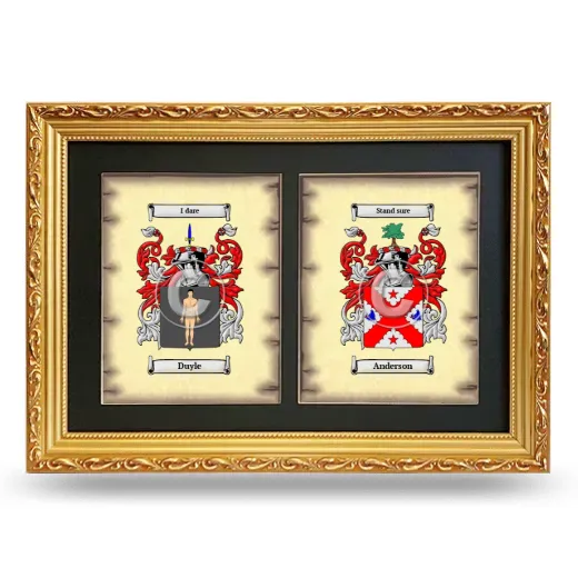 Double Coat of Arms Framed - Gold