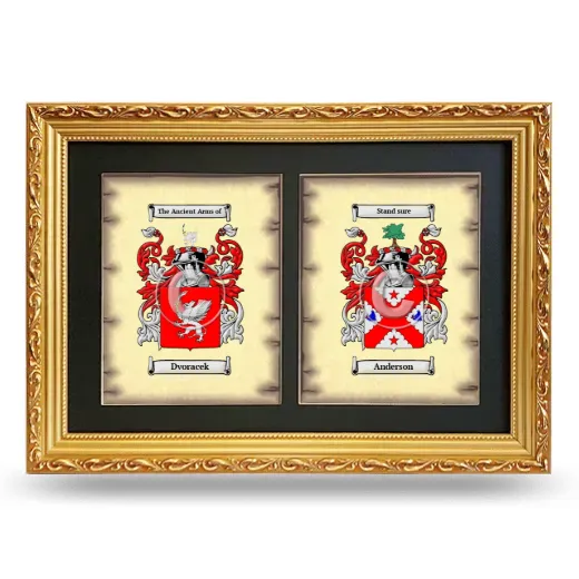 Double Coat of Arms Framed - Gold