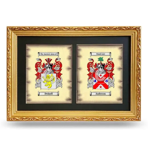 Double Coat of Arms Framed - Gold
