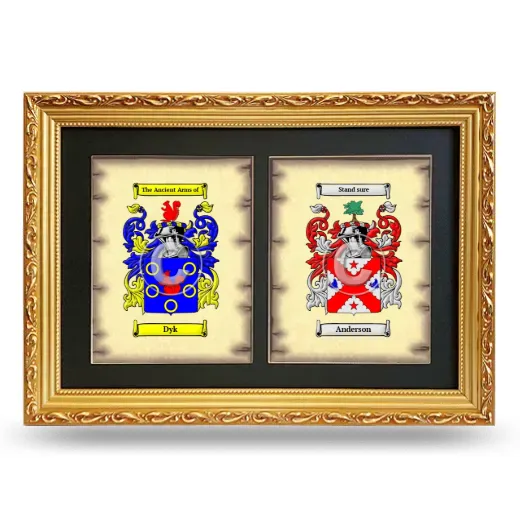 Double Coat of Arms Framed - Gold