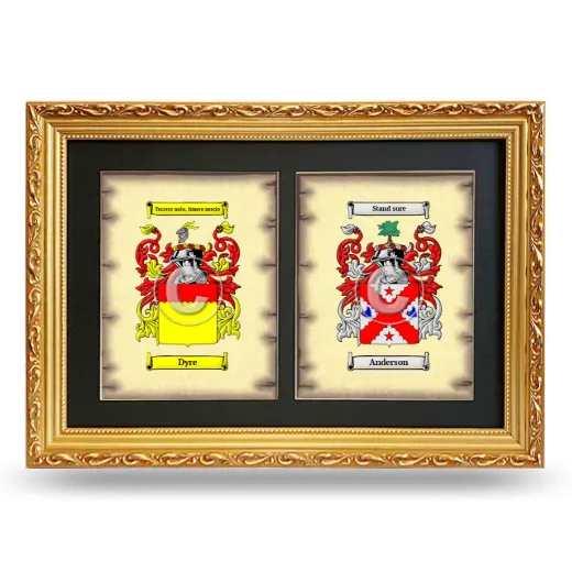 Double Coat of Arms Framed - Gold