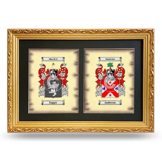 Double Coat of Arms Framed - Gold