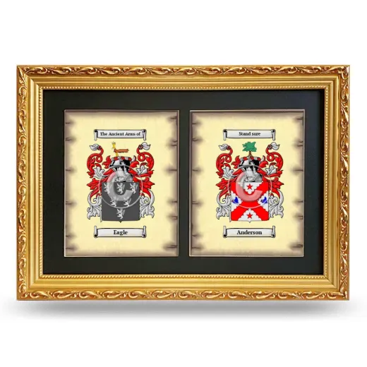 Double Coat of Arms Framed - Gold