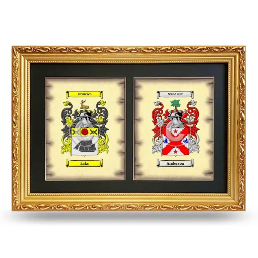Double Coat of Arms Framed - Gold
