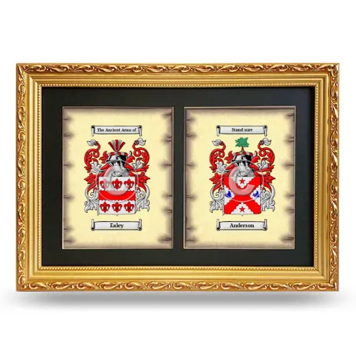 Double Coat of Arms Framed - Gold