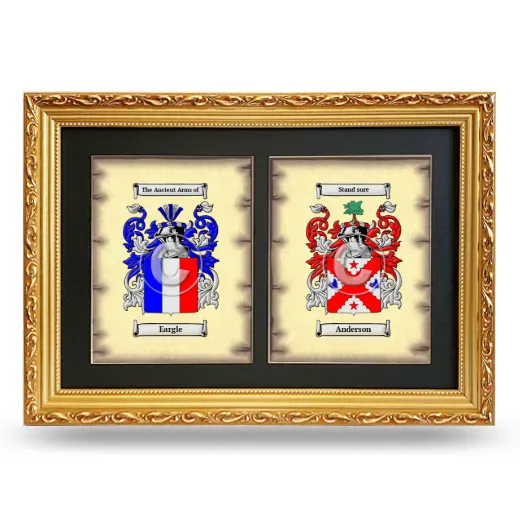 Double Coat of Arms Framed - Gold