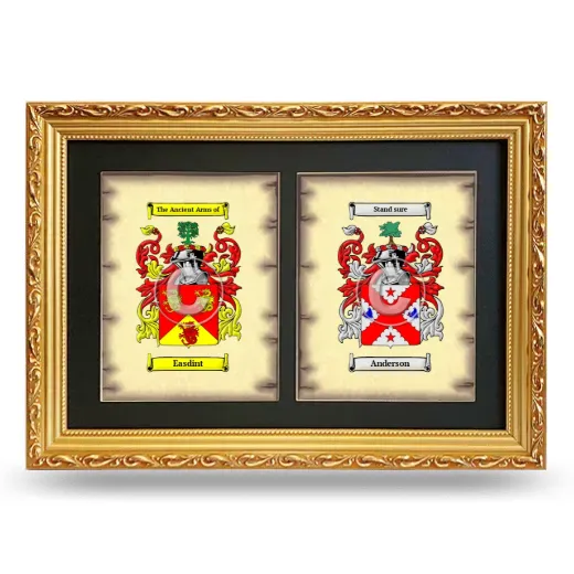 Double Coat of Arms Framed - Gold