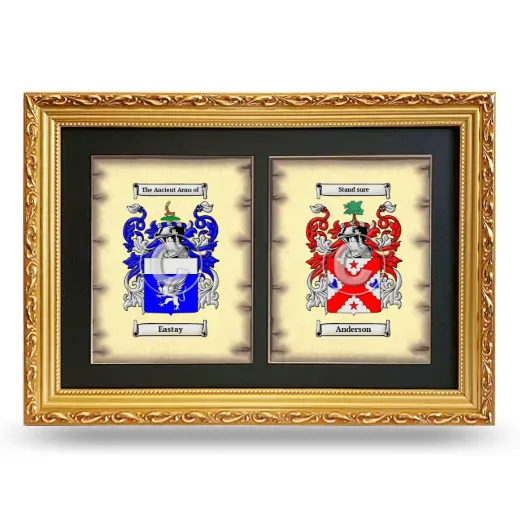 Double Coat of Arms Framed - Gold