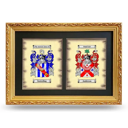 Double Coat of Arms Framed - Gold