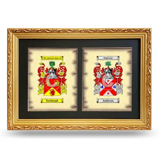 Double Coat of Arms Framed - Gold