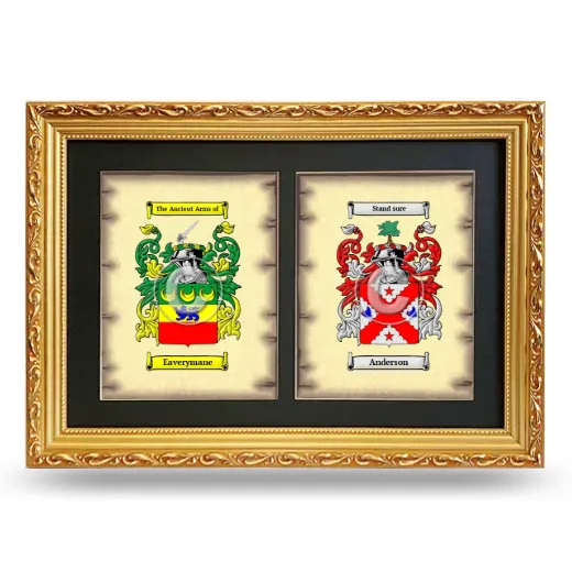 Double Coat of Arms Framed - Gold