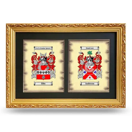 Double Coat of Arms Framed - Gold