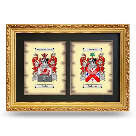 Double Coat of Arms Framed - Gold