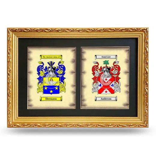 Double Coat of Arms Framed - Gold