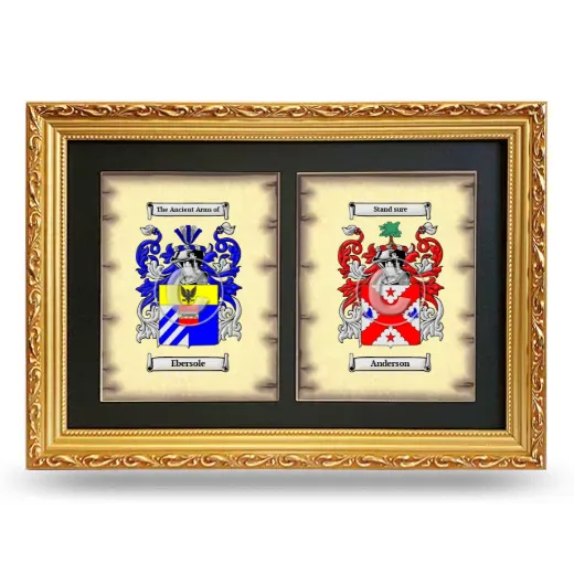 Double Coat of Arms Framed - Gold