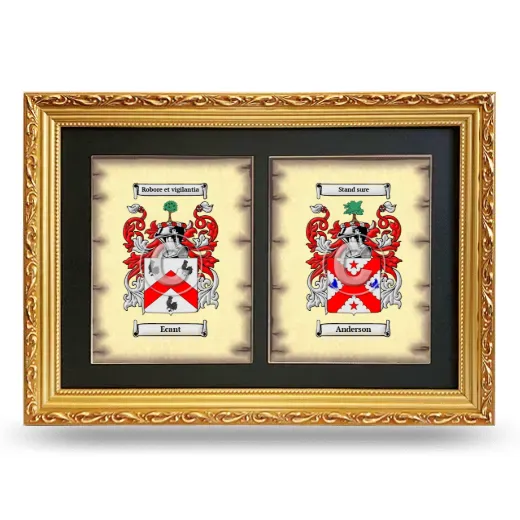 Double Coat of Arms Framed - Gold