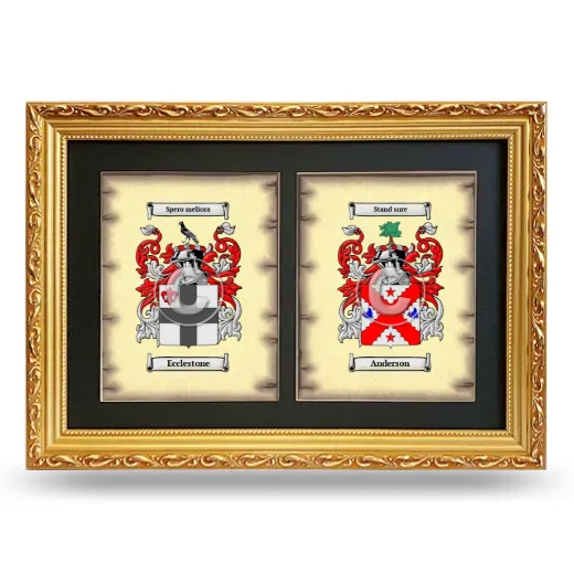 Double Coat of Arms Framed - Gold