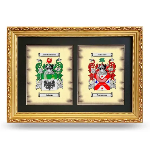 Double Coat of Arms Framed - Gold