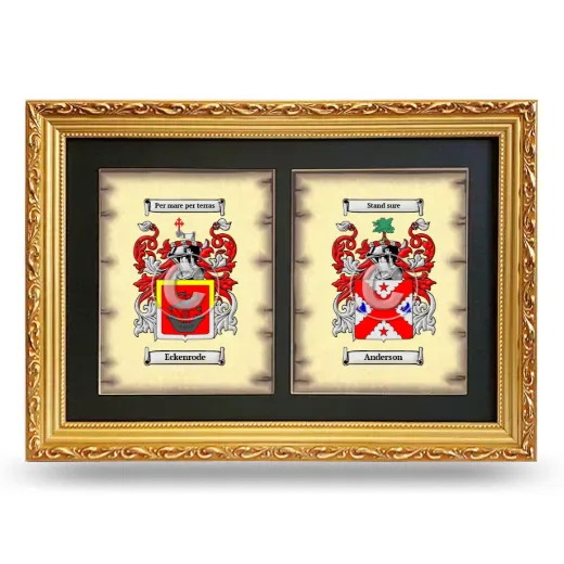 Double Coat of Arms Framed - Gold