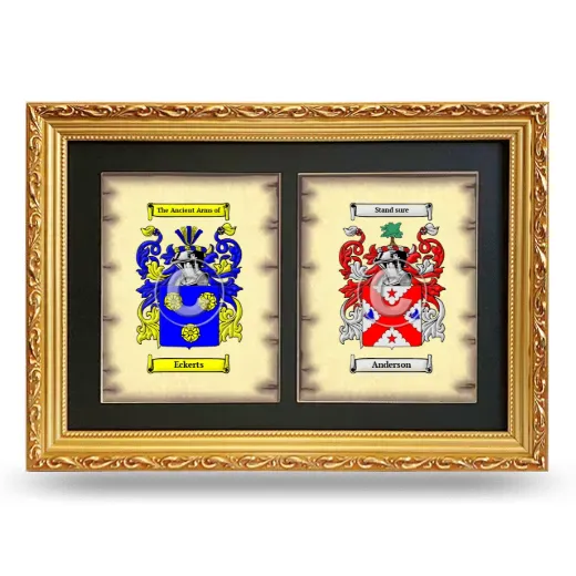 Double Coat of Arms Framed - Gold