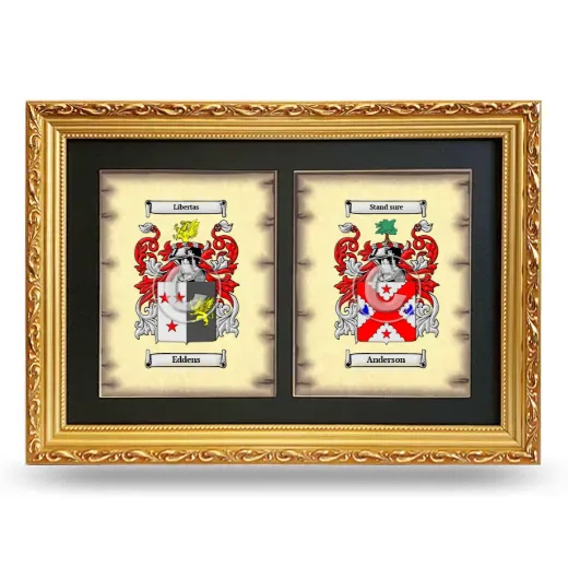 Double Coat of Arms Framed - Gold