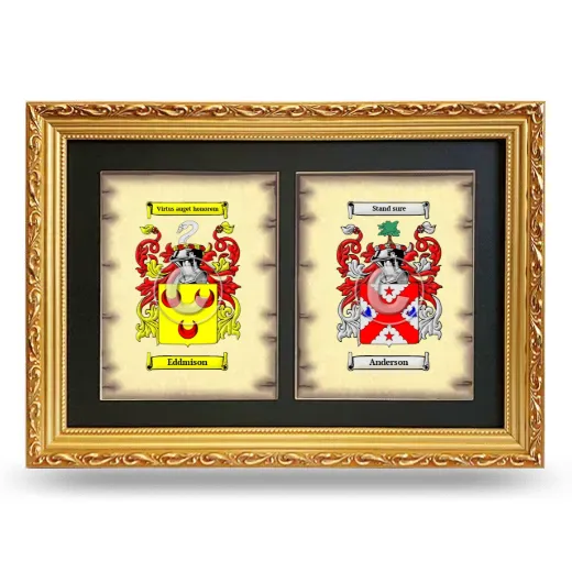 Double Coat of Arms Framed - Gold